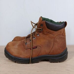 Red Wing Shoes Work Boots Mens 8.5D Brown Leather Lace Up Safety EH